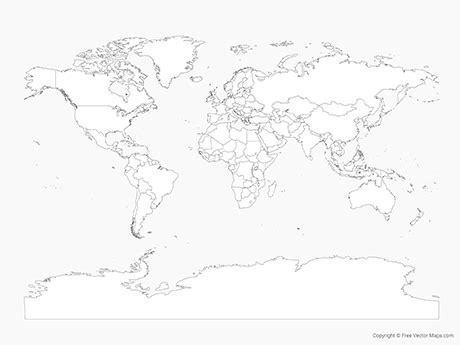 Vector map of World with Countries - Outline available in Adobe ...