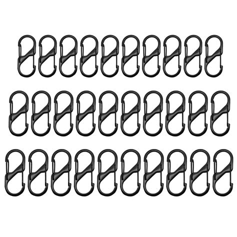 vnanda Carabiner Hook 30pcs S-shaped Carabiners Small Alloy Hooks Portable Keychain Clip Tiny ...