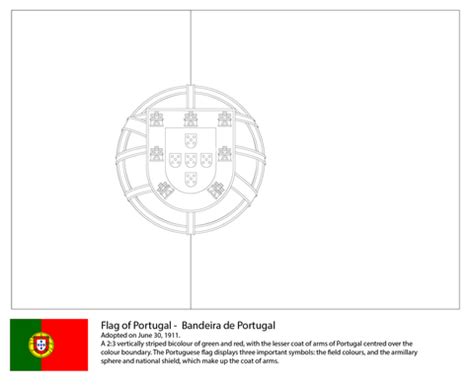 Flag of Portugal coloring page | Free Printable Coloring Pages