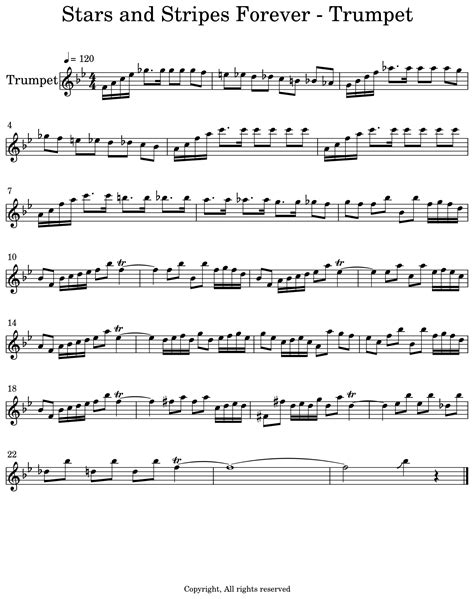 Stars and Stripes Forever - Trumpet - Sheet music for Trumpet