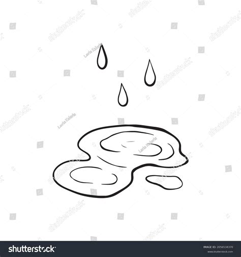 Rain Dripping Into Puddle Vector Sketch Stock Vector (Royalty Free) 2056534370 | Shutterstock