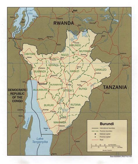 Detailed political and administrative map of Burundi. Burundi detailed political and ...