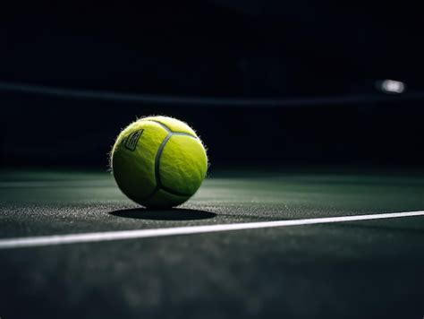 Premium AI Image | a closeup of a tennis ball on a tennis court close