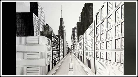 How to Draw a City Street in One Point Perspective - YouTube