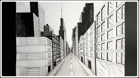 How to Draw a City Street in One Point Perspective - YouTube