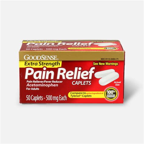 GoodSense® Pain Relief Extra Strength 500 mg Caplets, 50 ct