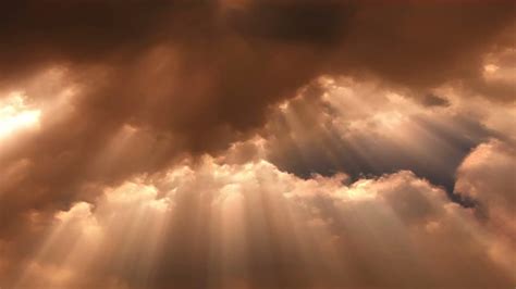 Sunbeams Through Clouds - Stock Video | Motion Array