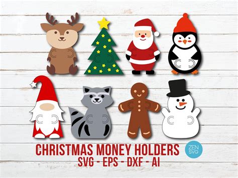 Christmas Money Holders SVG Bundle, Layered Paper Cash Holder Ornaments, Diy Christmas Tree ...