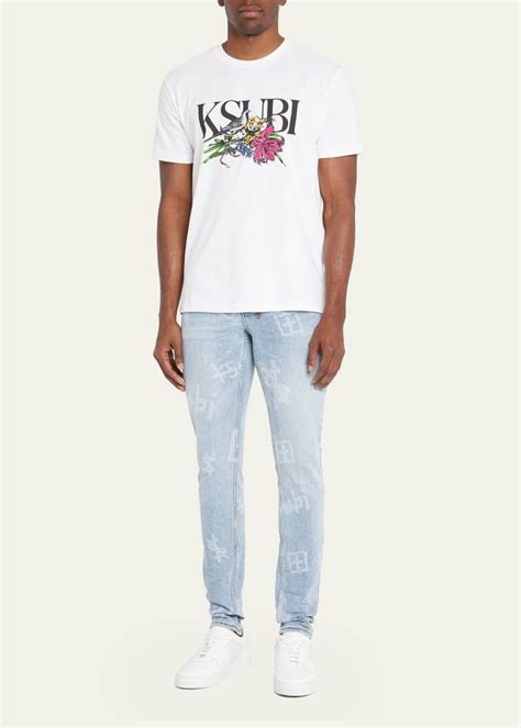 Ksubi Men's Logo T-Shirt w/ Floral Details - Bergdorf Goodman