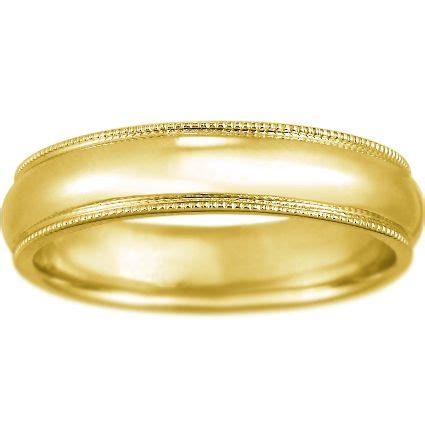 18K Yellow Gold 5mm Milgrain Wedding Ring | Mens rings wedding diamond, Milgrain wedding ring ...