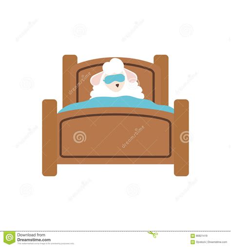 Sheep sleeping cartoon stock illustration. Illustration of comic - 86821419