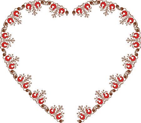 Free Clipart Of A Vintage Embroidery Heart Frame