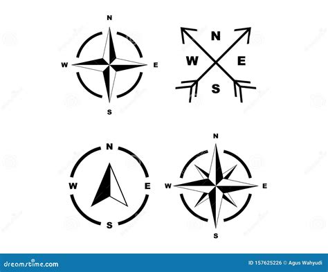 Set of Compass or North Arrow Concept. Stock Vector - Illustration of ...