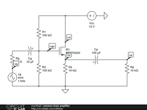 common drain amplifier - CircuitLab