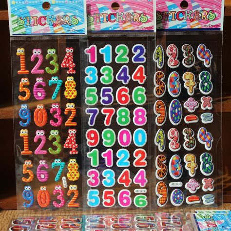 3PCS Cute Kawaii Numbers Letter Symbol Scrapbooking Bubble Puffy ...