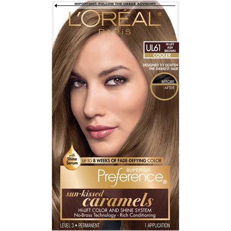 L'Oreal Paris Superior Preference Fade-Defying Shine Permanent Hair Color, UL61 Ultra Light Ash ...