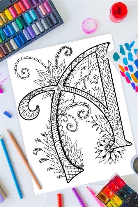 Zentangle Letter A Design - Free Printable | Kids Activities Blog