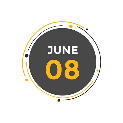 june 8 calendar reminder. 8th june daily calendar icon template. Calendar 8th june icon Design ...