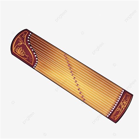 Zither Hd Transparent, Zither Instrument Cartoon Illustration, Play The Guzheng, Guzheng Musical ...