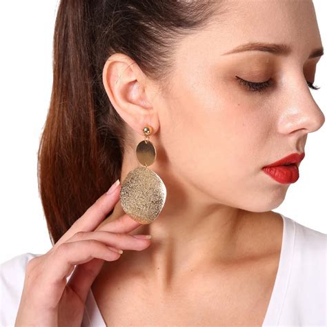 Fine Jewelry Accessories Golden Earrings Fashion Women Earrings Pendientes Long Dangling ...