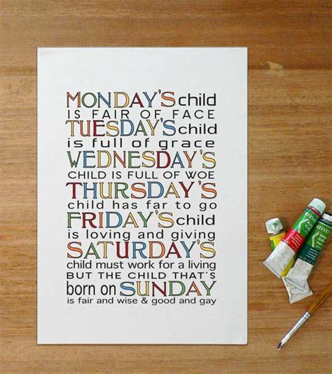 Nursery Art, Monday's child is full of grace | Monday's child, Girl room art, Nursery art