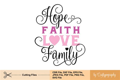 Hope Faith Love Family Graphic by Craftypography · Creative Fabrica