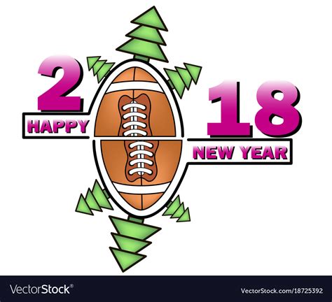 Happy new year and football Royalty Free Vector Image