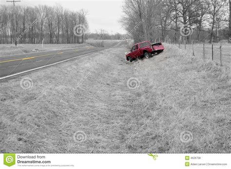 Run Off Road Truck Crash Royalty Free Stock Photos - Image: 4626708