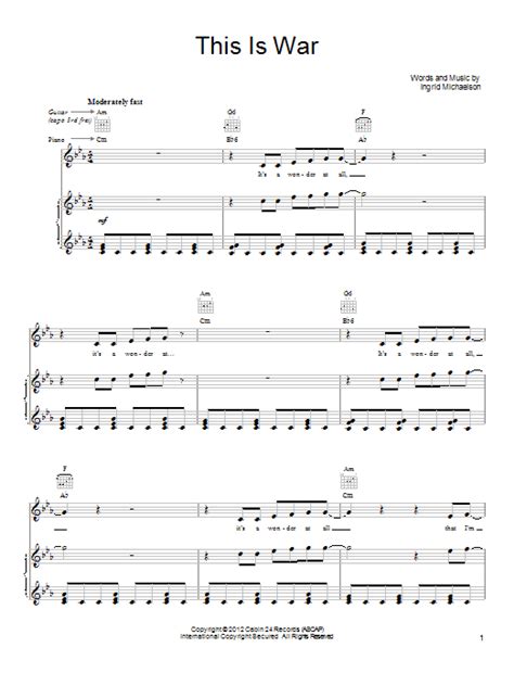 This Is War | Sheet Music Direct