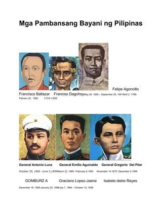 Mga Bayani Ng Pilipinas Sama Sama