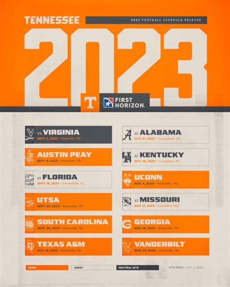 Tennessee Football Schedule For 2024 - Bren Marlie