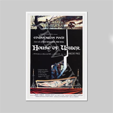 House of Usher Movie Poster Framed or Unframed Fine Wall Art Print // Vintage Edgar Allan Poe ...