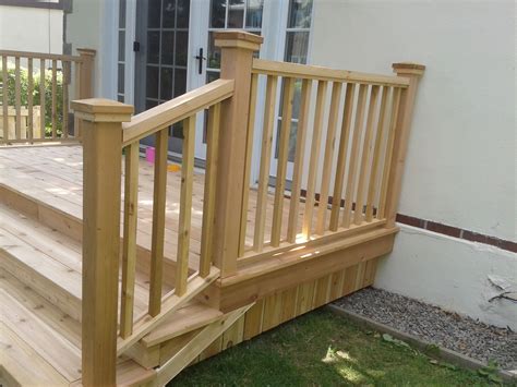 Wood Railing | Wood railing, Building a deck, Deck railings