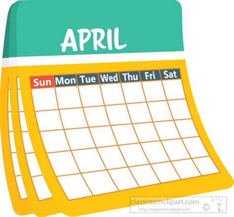 April Calendar Clipart