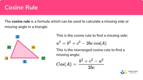 Cosine Rule - GCSE Maths - Steps, Examples & Worksheet