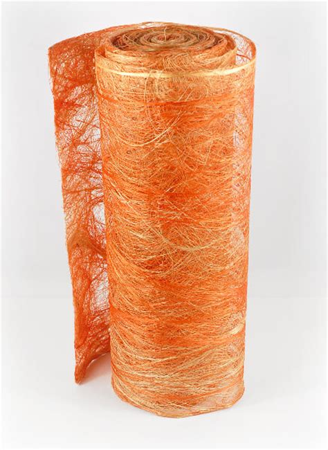 Natural Abaca Fiber Orange & Yellow 19" Wide x 10yd