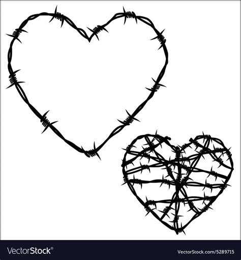 Heart of barbed wire Royalty Free Vector Image