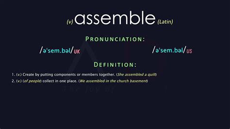 Assemble Meaning And Pronunciation | Audio Dictionary - YouTube