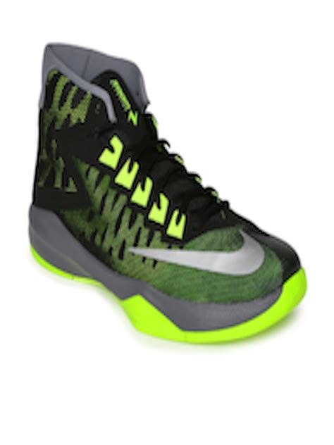 Buy Nike Men Black & Neon Green Zoom Devosion Basketball Shoes - Sports ...