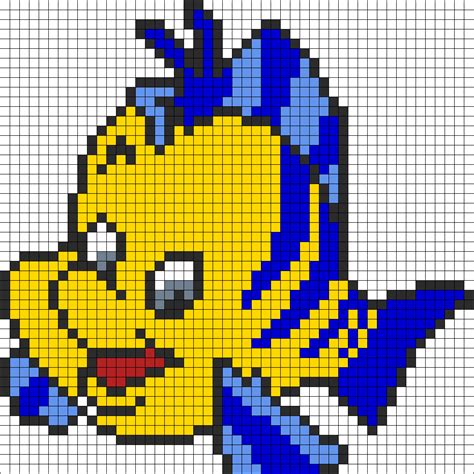 Flounder From Little Mermaid Perler Bead Pattern | Bead Sprites ...