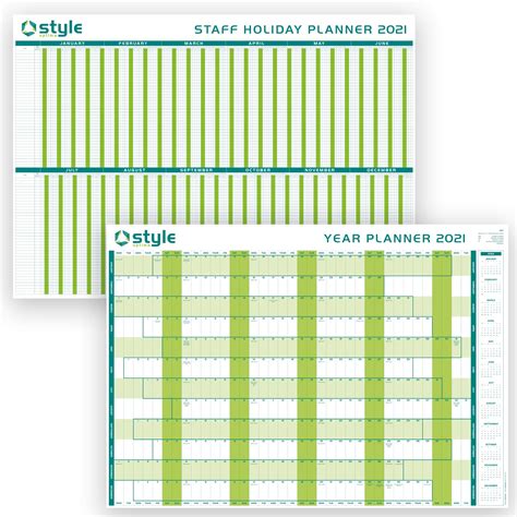 Buy 2021 A1 Large Laminated Yearly Wall Planner with Staff Holiday Planner Double Sided Plus ...