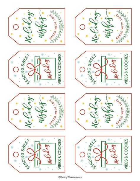 FREE Christmas Cookie Tags Printable | Christmas gift tags printable ...