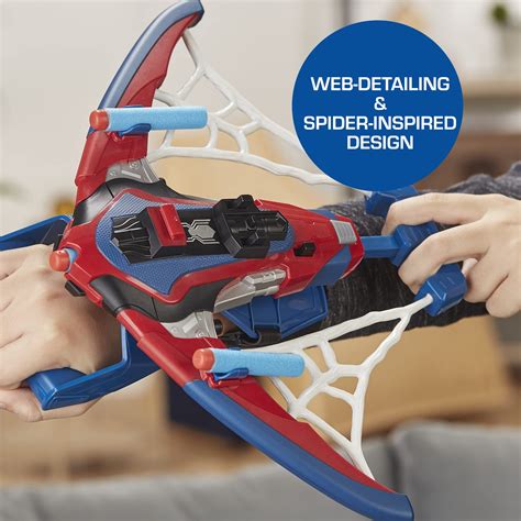 Buy Spider-Man Marvel Web Shots Spiderbolt NERF Powered Blaster Toy, Fires Darts, Includes 3 ...