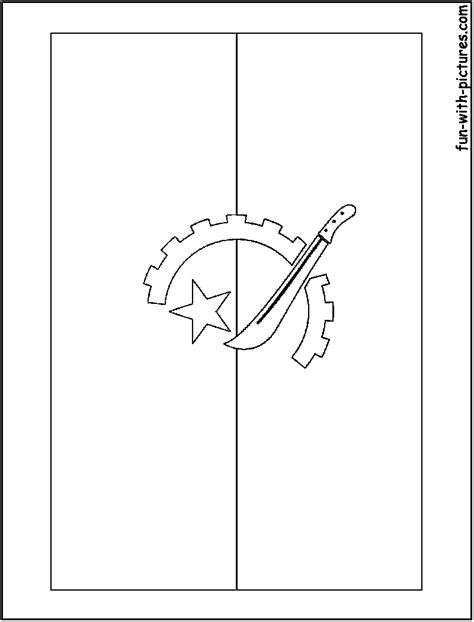 Angola Flag Coloring Page