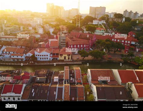 Aerial view of Malacca city during sunrise Stock Photo - Alamy