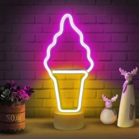 LUMOONOSITY ICE CREAM Neon Sign - Popsicle Table/Desk LED light Wall Room Decor $17.99 - PicClick
