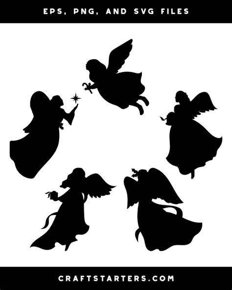 Christmas Angel Silhouette Clip Art