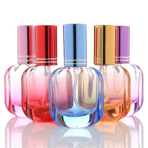 Custom Logo Fancy Elegant Colorful Premium Flat Round Glass Perfume Bottles, High Quality ...