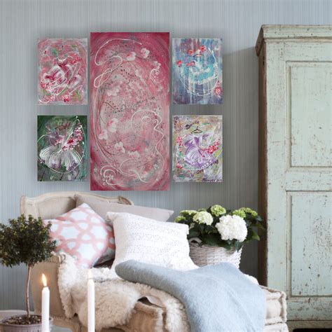 Shabby chic painting rose shabby chic art canvas art love contemporary artwork rose acrylic on ...