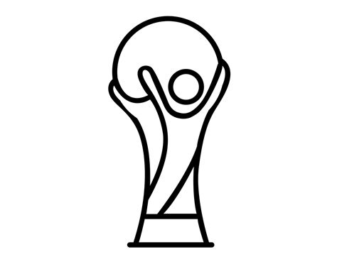 Trophy Fifa World Cup Logo Mondial Champion Symbol Black And White Design Vector Abstract ...